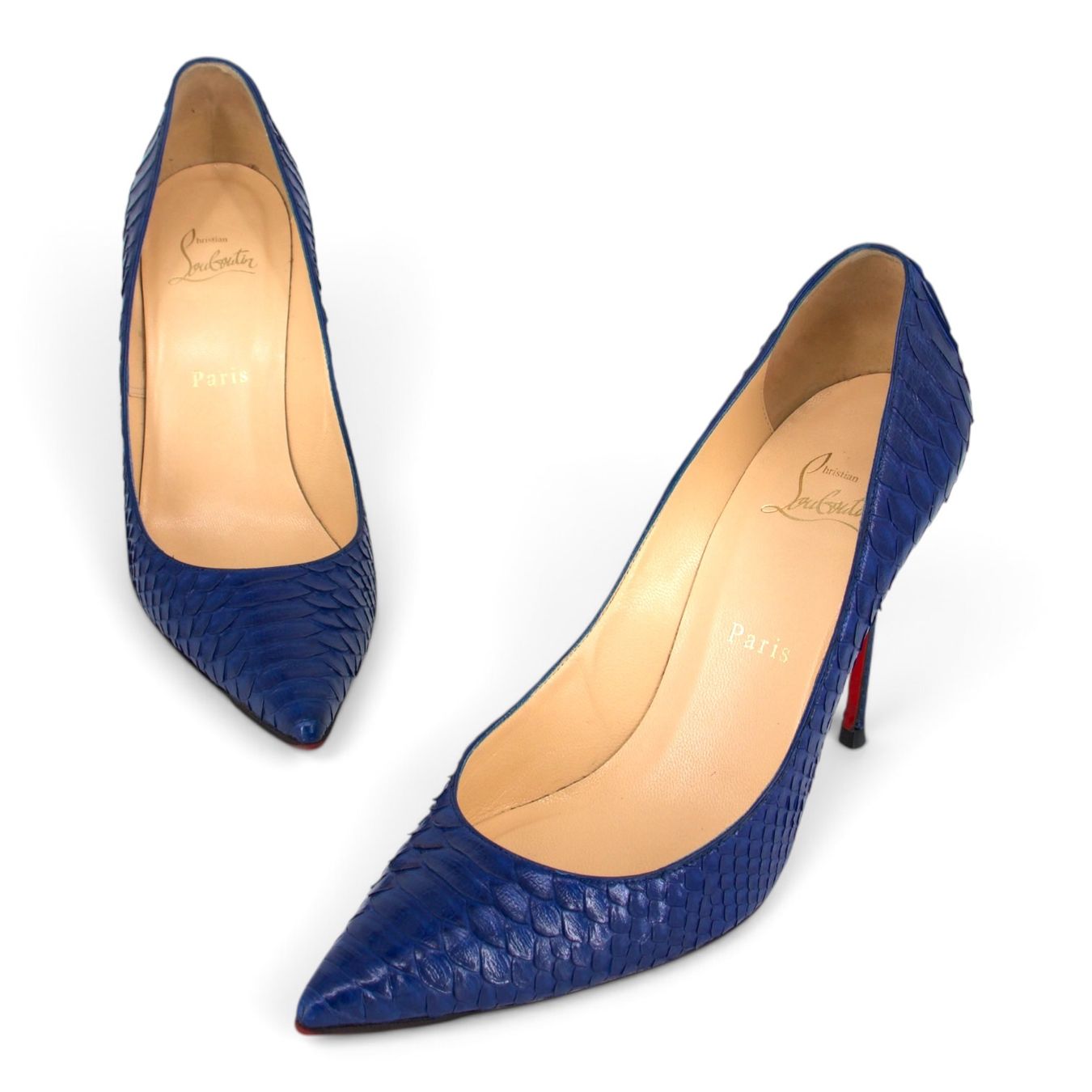 Christian Louboutin Scarpe da donna: Christian Louboutin Decollete Python blau Gr. 40 – Usato da Binningen venduto da Designerlabels 1