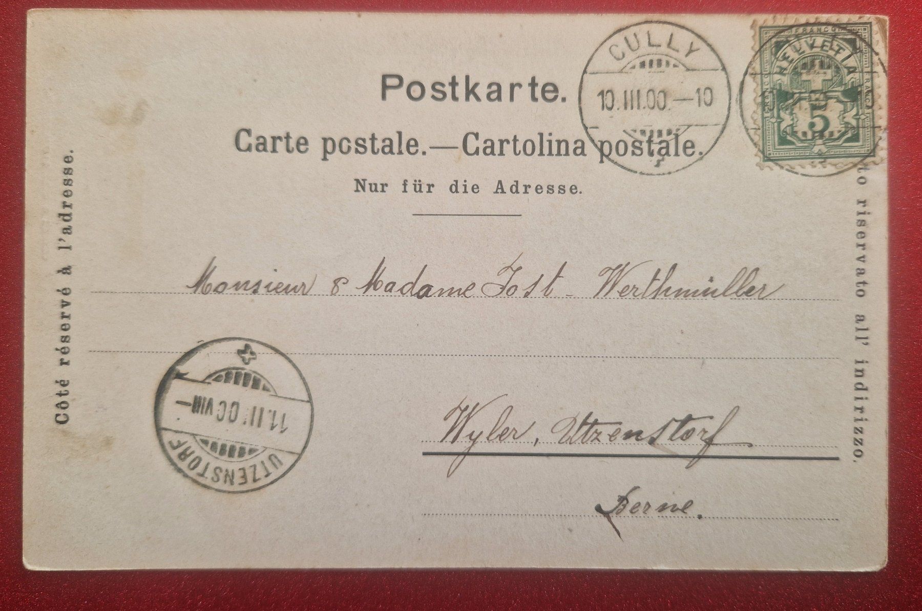 Cartoline postali: Souvenir de Lavaux, rar 1900 – Usato da Melchnau venduto da Arthurius 1