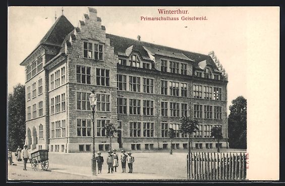 Ansichtskarten: Winterthur, Primarschulhaus Geiselweid – Gebraucht aus Berlin von bartko-reher