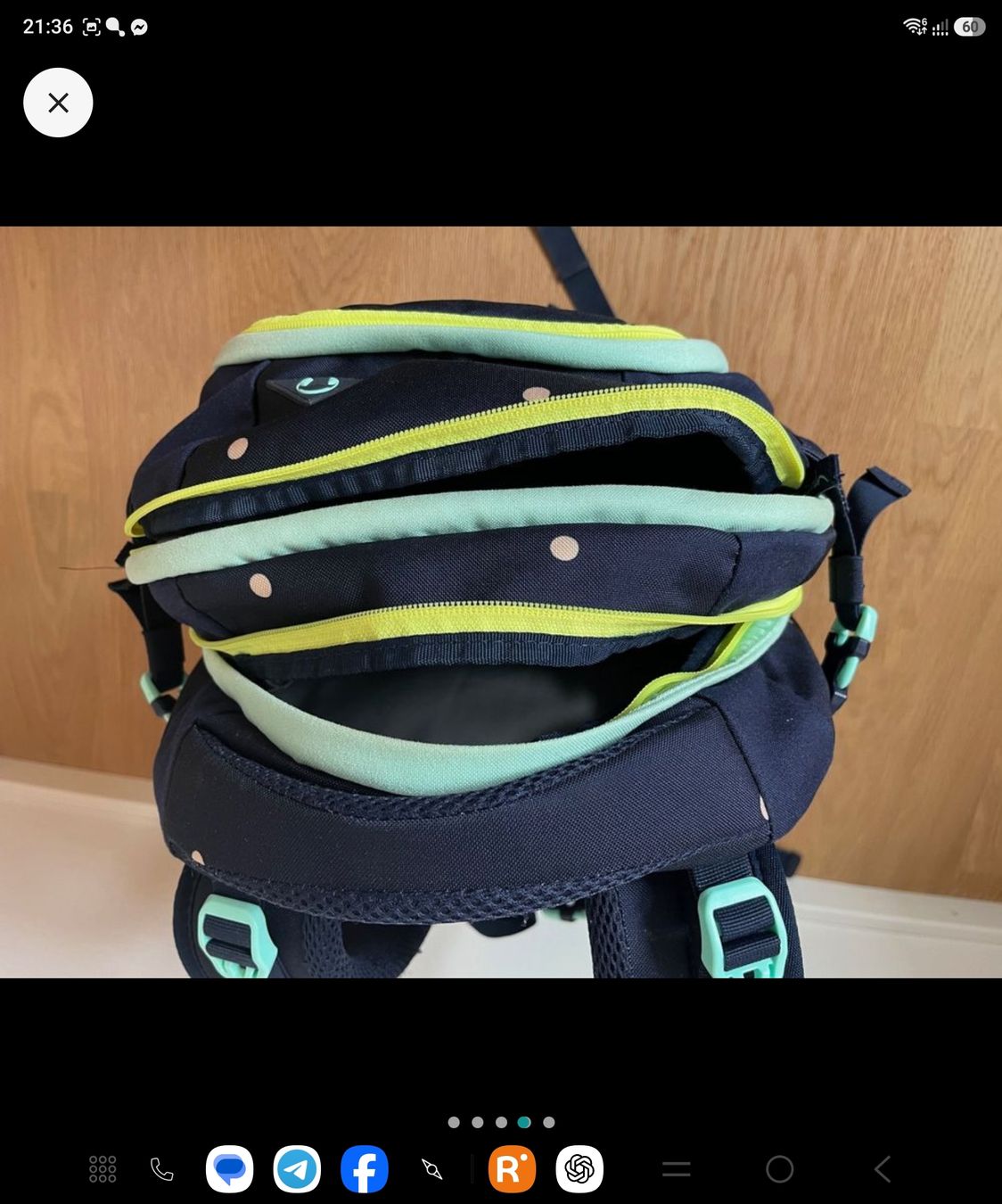 Satch Borse & Zaini: Satch Rucksack marineblau mit Punkten  – Usato da Bolligen venduto da teqila211 3