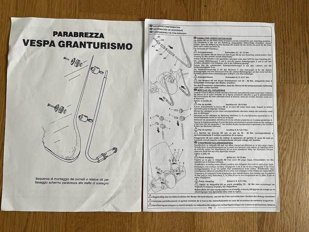 Vespa Tutti pezzi di ricambio per scooter: Windschutzscheibe Vespa – Usato da Roggwil TG venduto da zauber2068 1