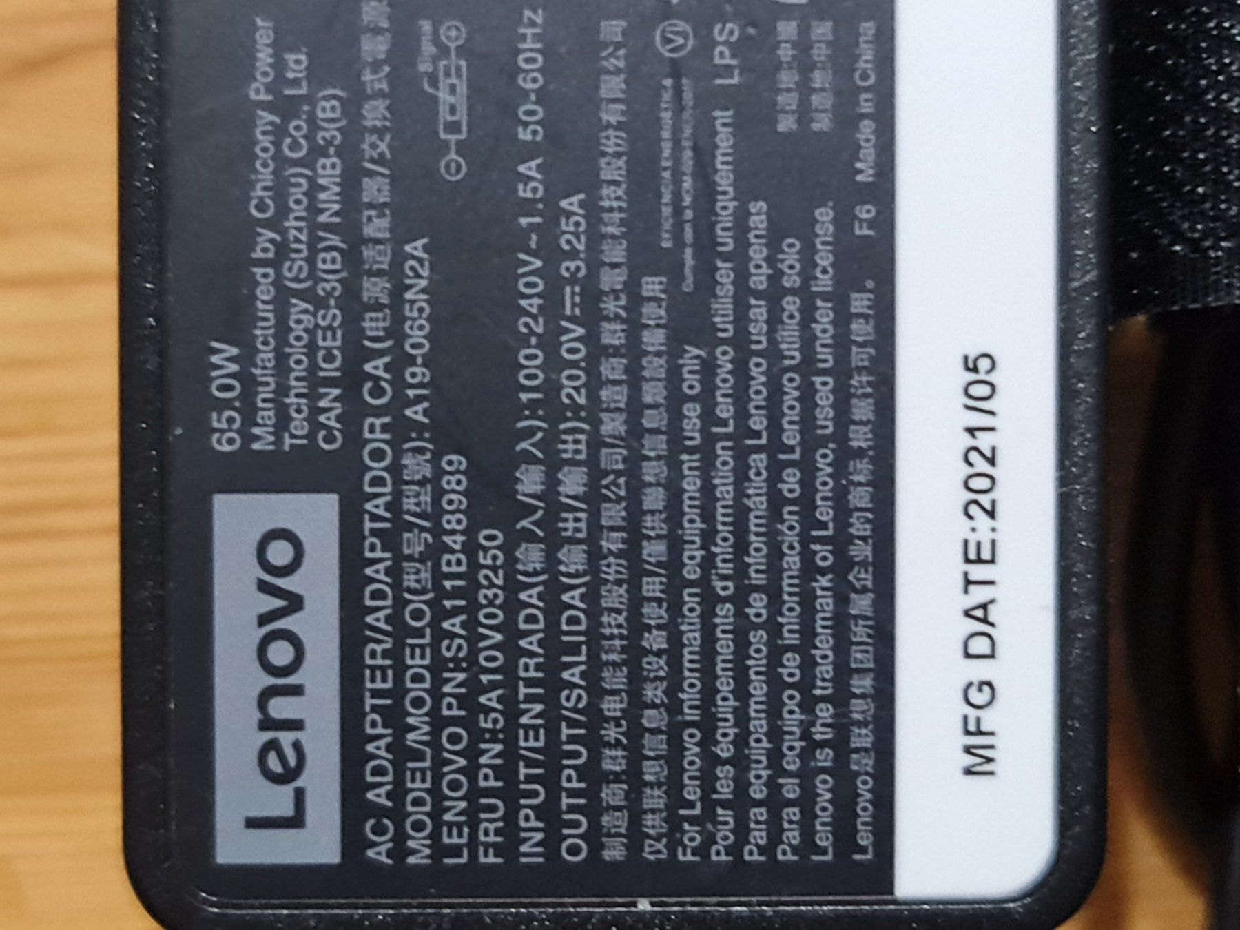 Caricabatterie: Lenovo Laptop Netzteil 65W – Usato da Winterthur venduto da Hai6 3