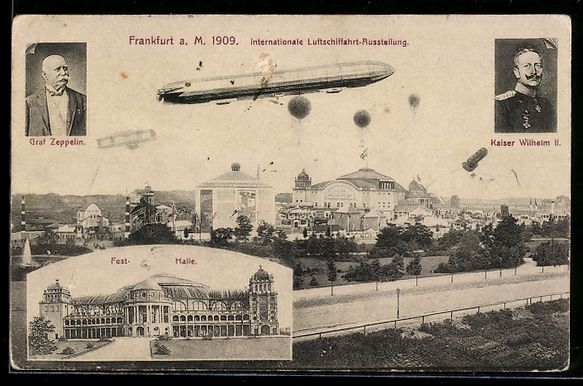 Cartoline postali: Frankfurt a. M., Zeppelin-Luftschiff üb – Usato da Berlin venduto da bartko-reher