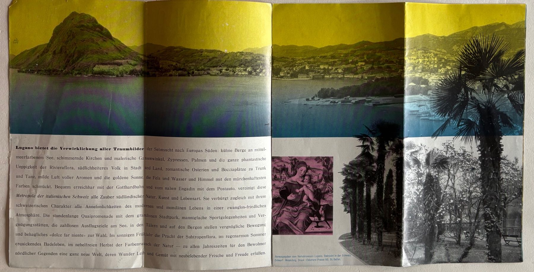 Cartoline postali: Lugano, wunderschöner Tourismus Prospekt – Usato da Frauenfeld venduto da Merk52 1