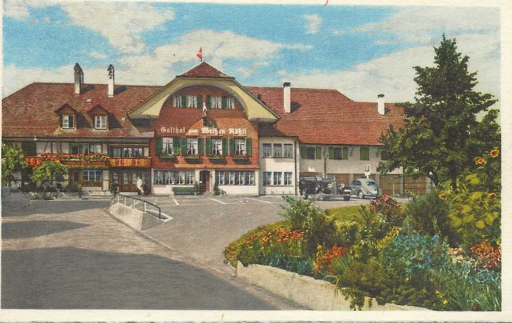 Zäziwil Be Hotel Weisses Rössli 2 Oldtimer Farbig Ca 1940 Kaufen Auf