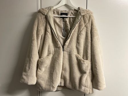 Beige ONLY Kunstfell Kapuzenjacke Gr. S (Neu)