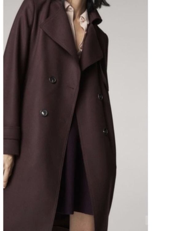 Massimo Dutti Mantel Übergang 34/36 Damen Wolle bordeux