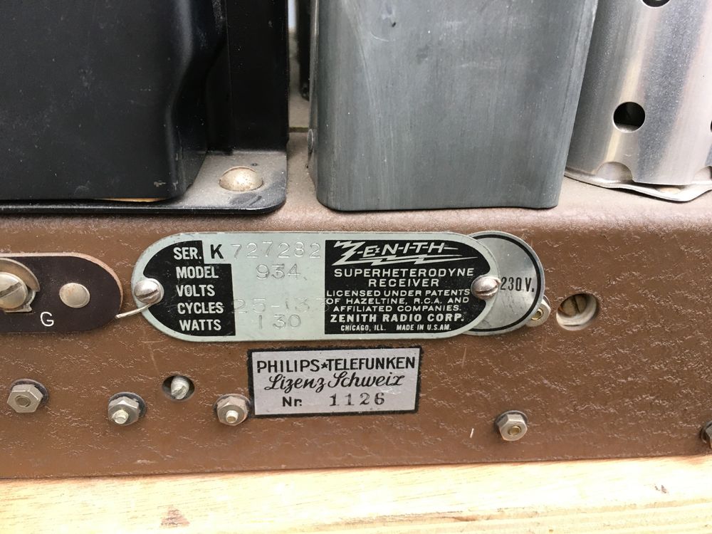 Röhrenradio Chassis Zenith Modell 934 Jahrgang 1934 Kaufen Auf Ricardo