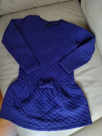 Nachtblaues Kleid mit Schleife, Baumwolle, Blue Seven Gr.128