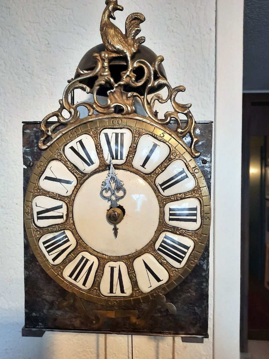 Stand- & Wanduhren: antike Comptoise Hahnenuhr Einzeiger Uhr ca.1750 – Gebraucht aus Eschenbach von Alicekunst