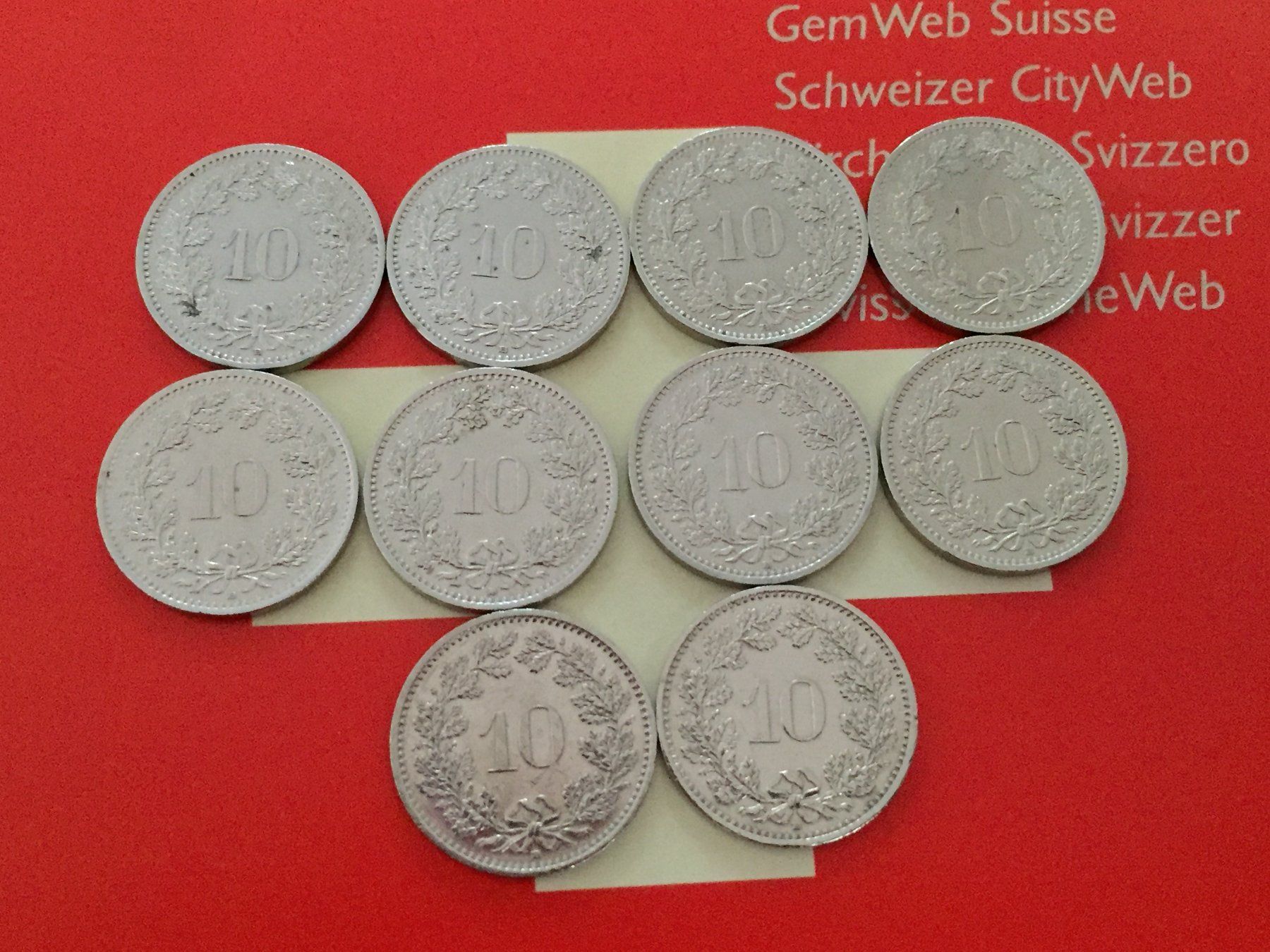 Tutti le monete: 10 Rappen 1990 - 1999 komplett – Usato da Elsau venduto da herbybay 6