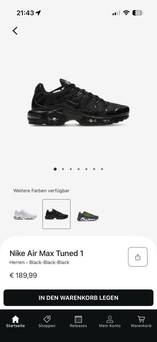 Nike Chaussures hommes: Nike Air Max Tuned 1 – Neuf avec emballage d'origine à Bad Zurzach par man_9kw7 2