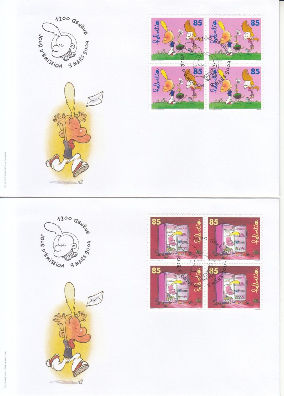 Alle Briefmarken: SBK 1112 - 1115 im 4er-Block FDC – Gebraucht aus Bürglen TG von StampGraf 1