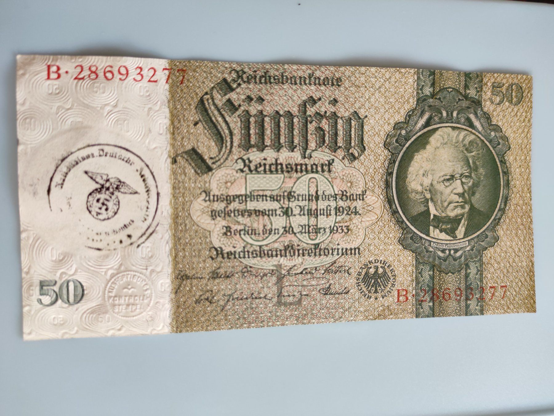 Banconote: 50 reichsmark 1933 – Usato da Couvet venduto da lulul