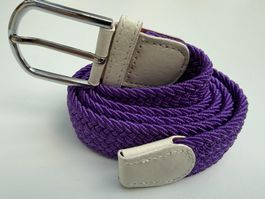 Modisch elastisch geflochtener Gürtel, FABRIKNEU, violett