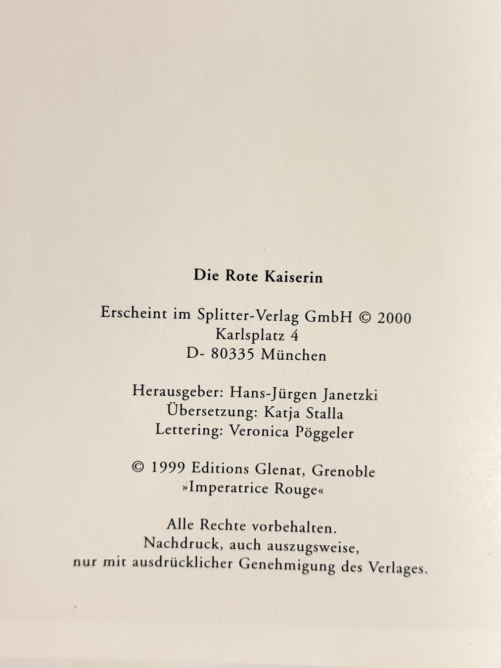 Fumetti: Die Rote Kaiserin - Splitter, Kult Edition - Top Zust... – Usato da Zuerich venduto da SonderArt-Wertgut 3