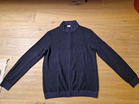 Strickjacke Paul Kehl Schurwolle dunkelblau Gr. L