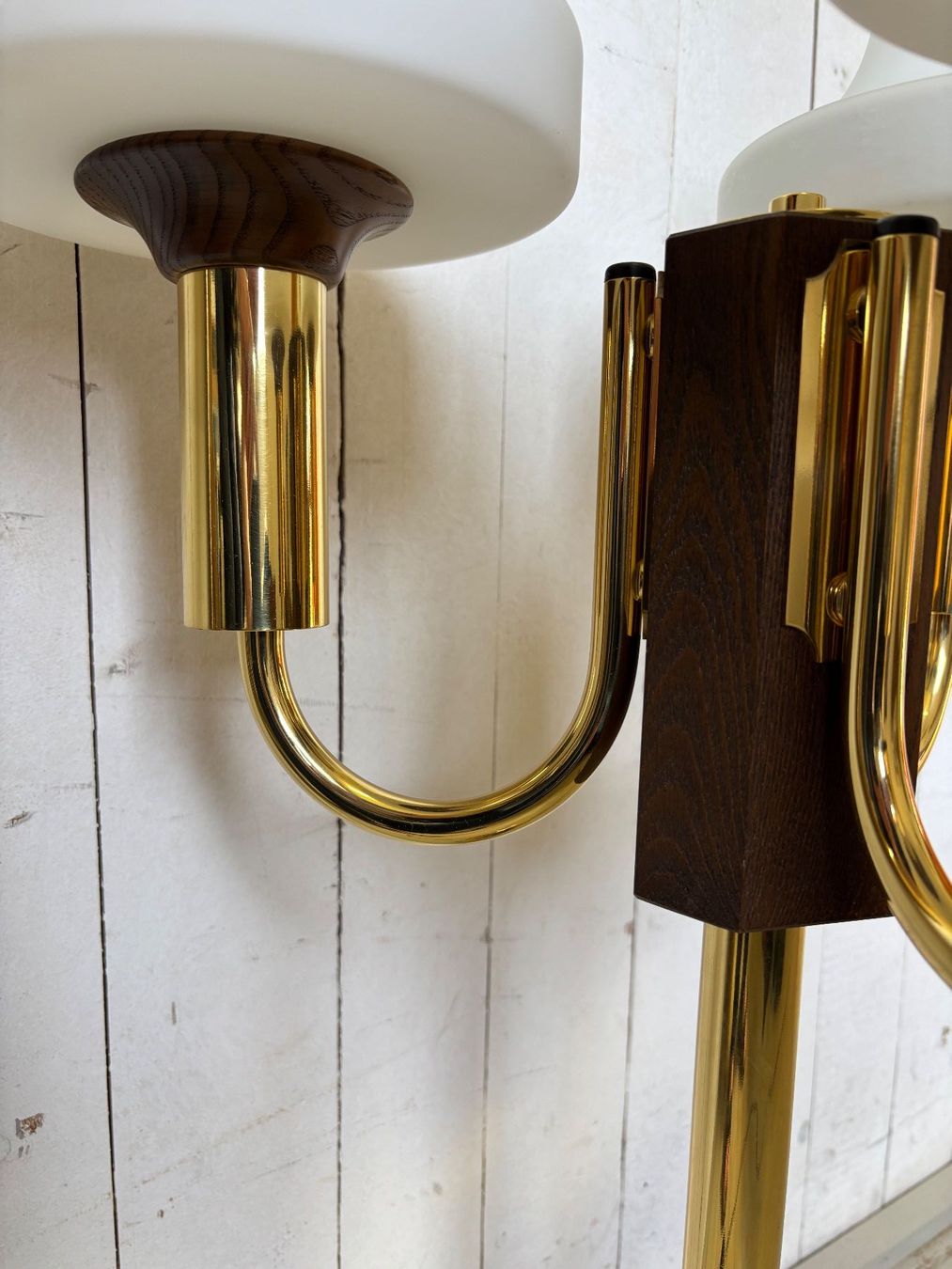 Lampade: Edle Stehlampe vintage Design  Messing/Glas/Holz – Usato da Hinwil venduto da DaniBachman 3