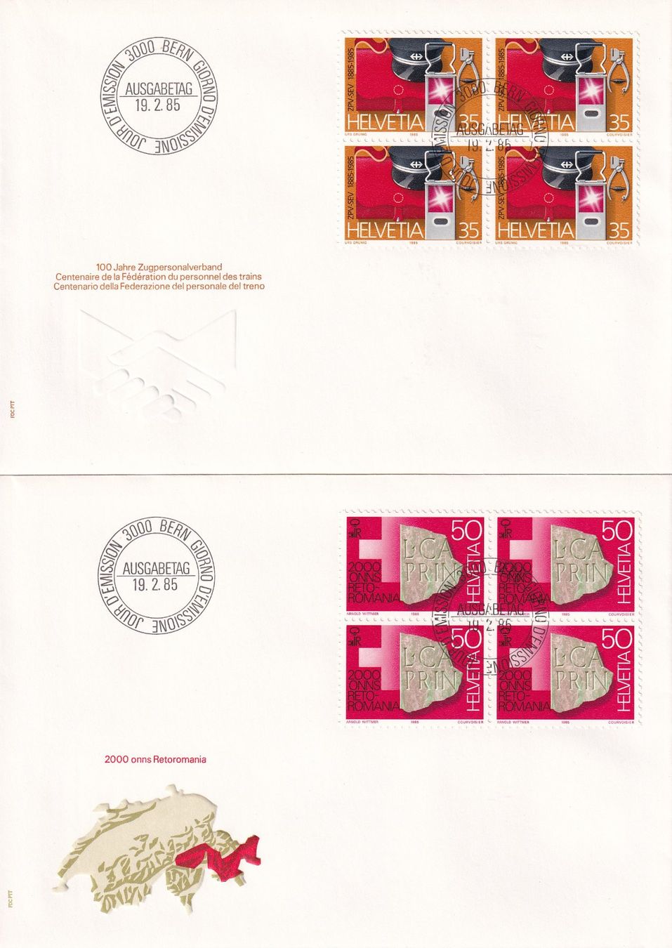 Tutti i francobolli: Lot 7 Briefe FDC 4er Block  1985 – Usato da Rossa venduto da becky05