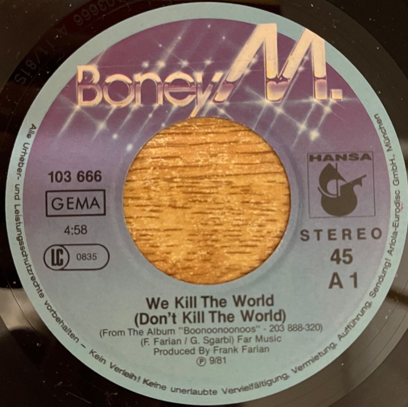 Schallplatten: BONEY M. - WE KILL THE WORLD – Gebraucht aus Bussigny von  2