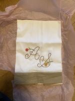 *New* Linen bathroom embroidered towel initials A S