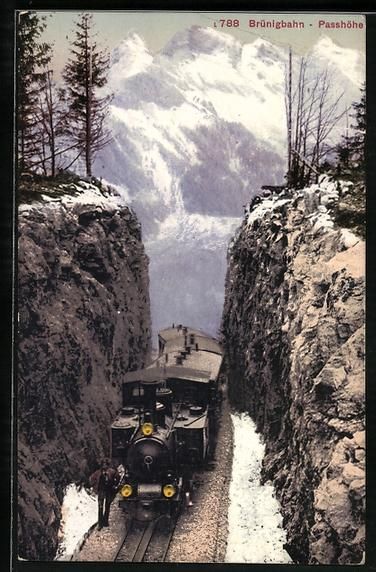 Cartoline postali: AK Brünigbahn vor der Passhöhe – Usato da Berlin venduto da bartko-reher