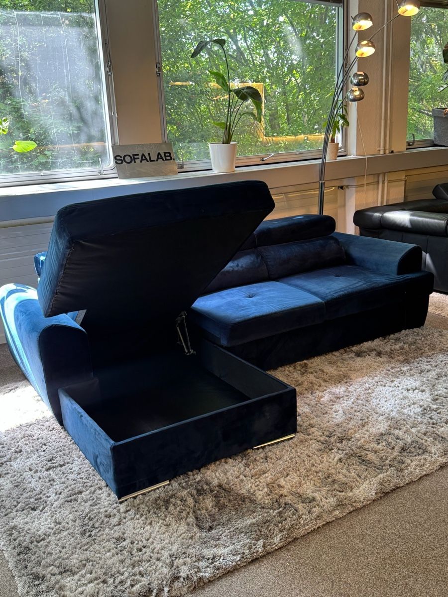 Divani: Ecksofa Marineblau mit Schlaffunktion – Usato da Fehraltorf venduto da Sofalab.swiss 3