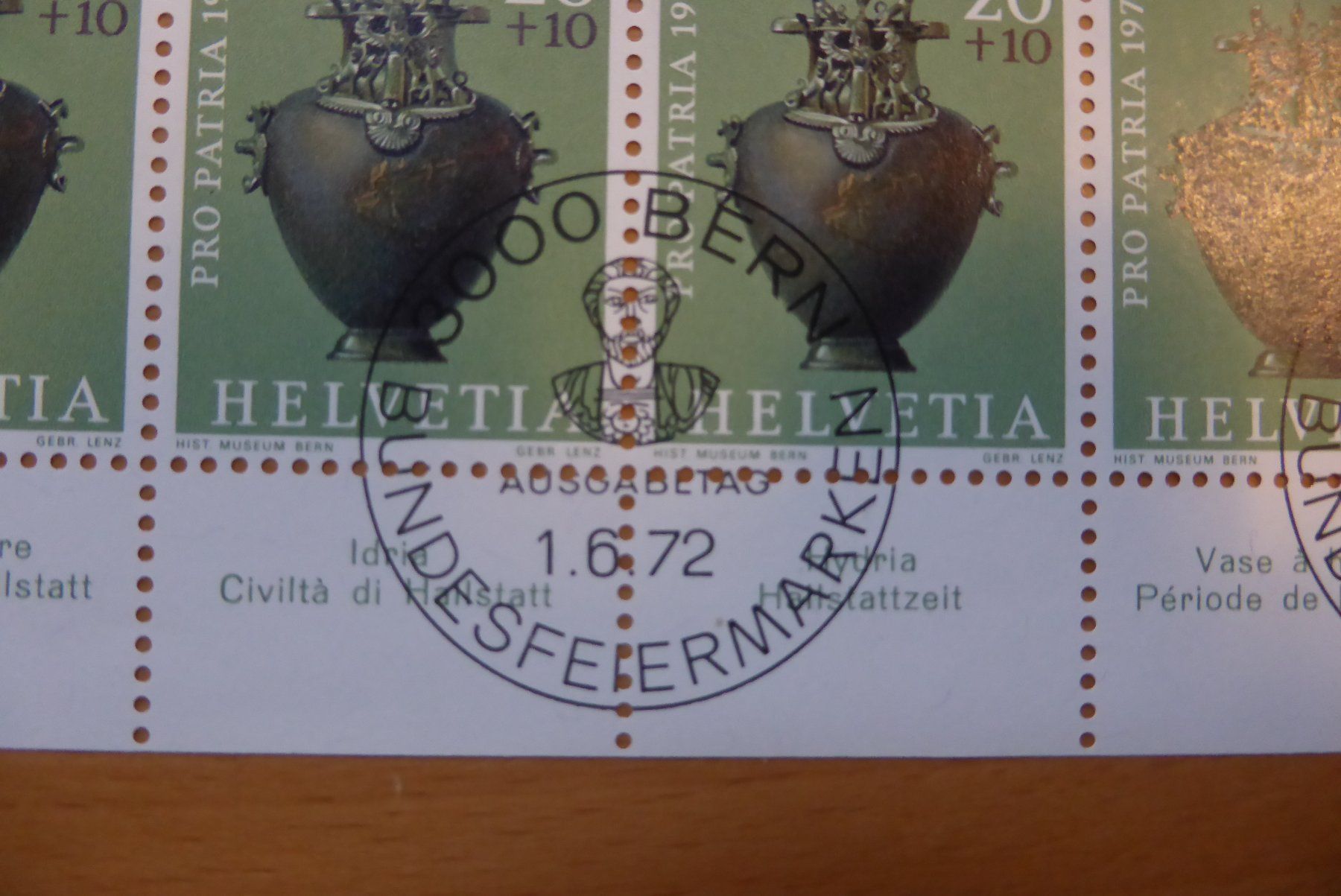 Alle Briefmarken: CH - Briefmarkenbogen - Pro Patria 1972 – Neu (gemäss Beschreibung) aus Brunnadern von lesezirkel 1