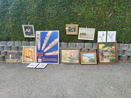 1 lot de tableaux -  peintures - affiche