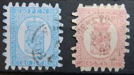 Finnland Kat. 8b & 9c gest. 1866 Kat. 220 Euro