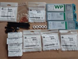 Wolframelektroden WP, Grün Paket SR 17/18/26 mit Gaslinsen!