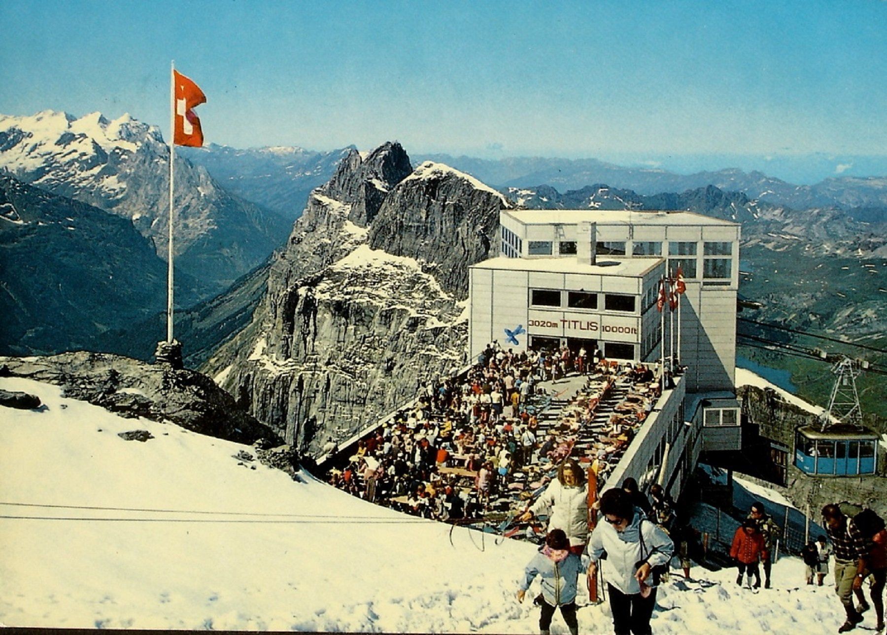 Cartoline postali: ENGELBERG Bergstation Klein-Titlis - Luftseilbahn – Usato da Jona venduto da philajona