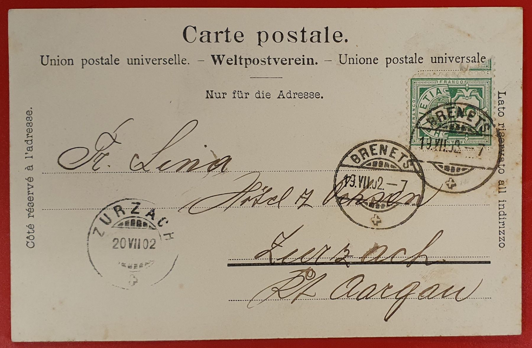 Cartoline postali: Les Brenets 1902 – Usato da Kreuzlingen venduto da Rschweiz1 1
