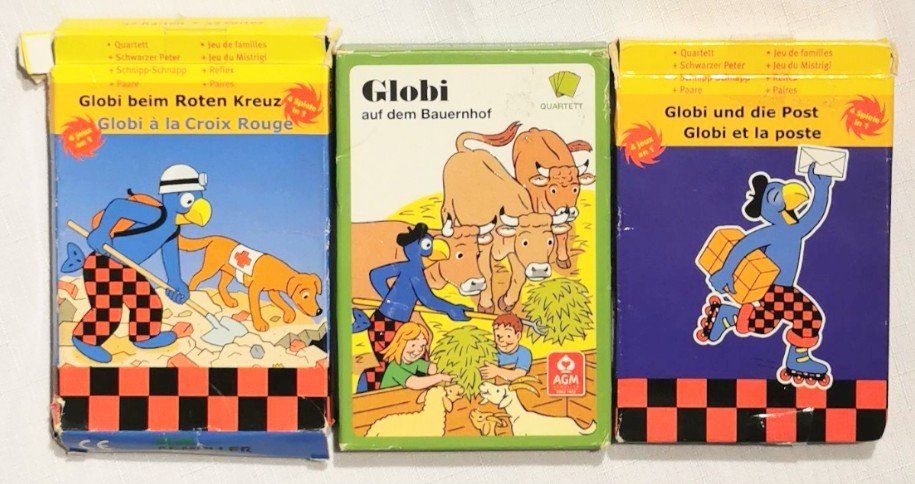 Spiele: 3 GLOBI QUARTETT Globi Verlag – Gebraucht aus Wängi von ABIZONE-86
