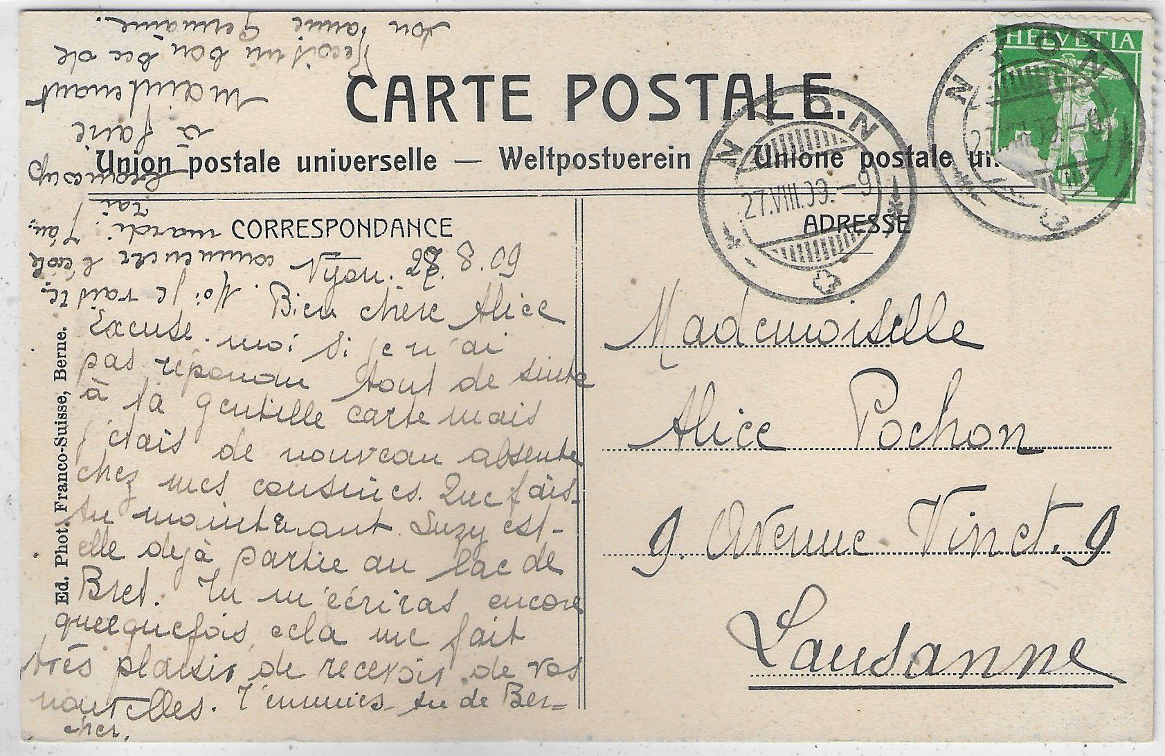 Cartoline postali: Nyon - Rue de la Poterne - animee – Usato da Ettingen venduto da Kartenplanet 1