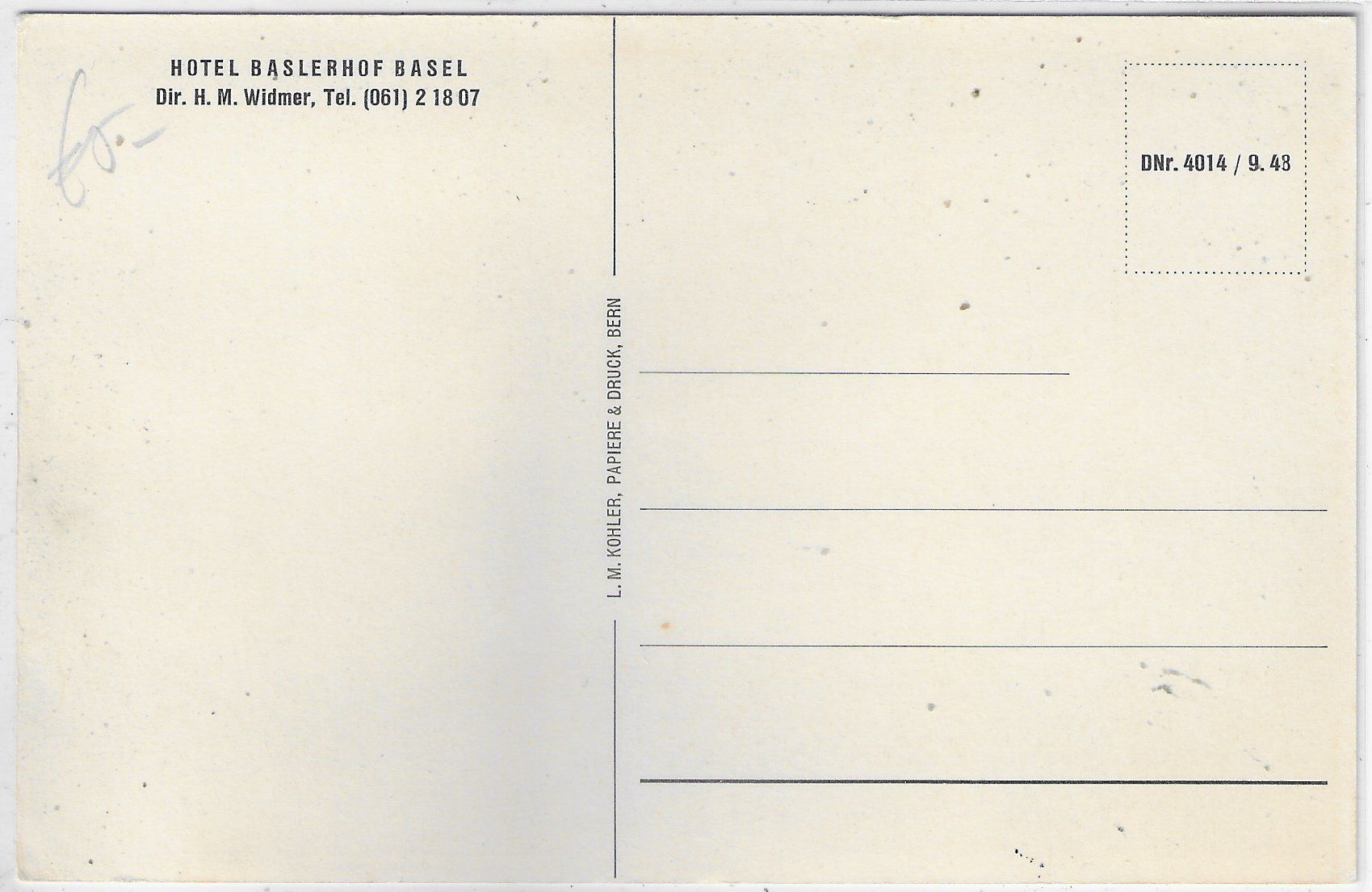 Cartes postales: Hotel Baslerhof - Basel – D'occasion à Ettingen par Kartenplanet 1