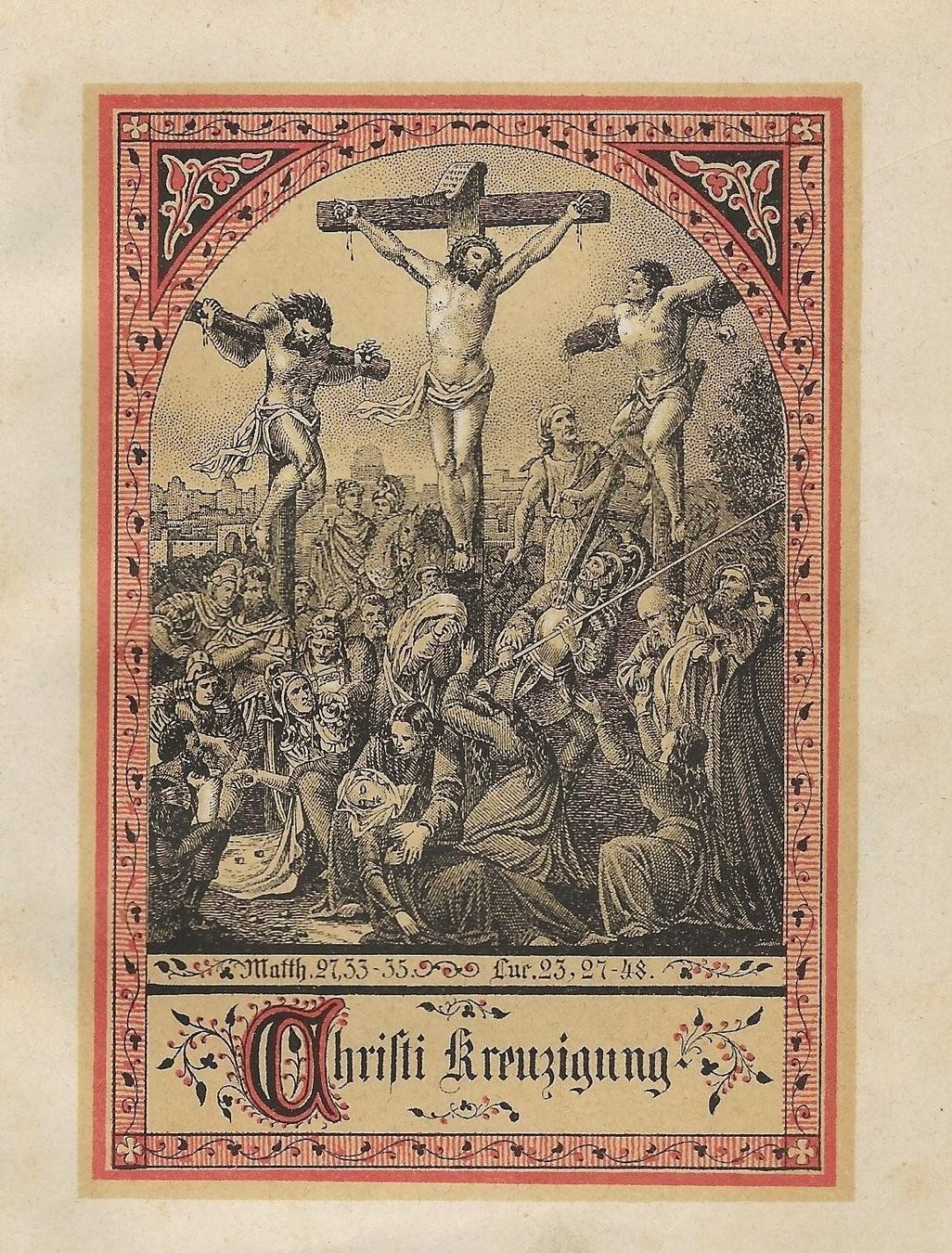 Grafiken & Lithographien: Litho 1873 - Christi Kreuzigung, Bibel – Gebraucht aus Frauenfeld von Merk52