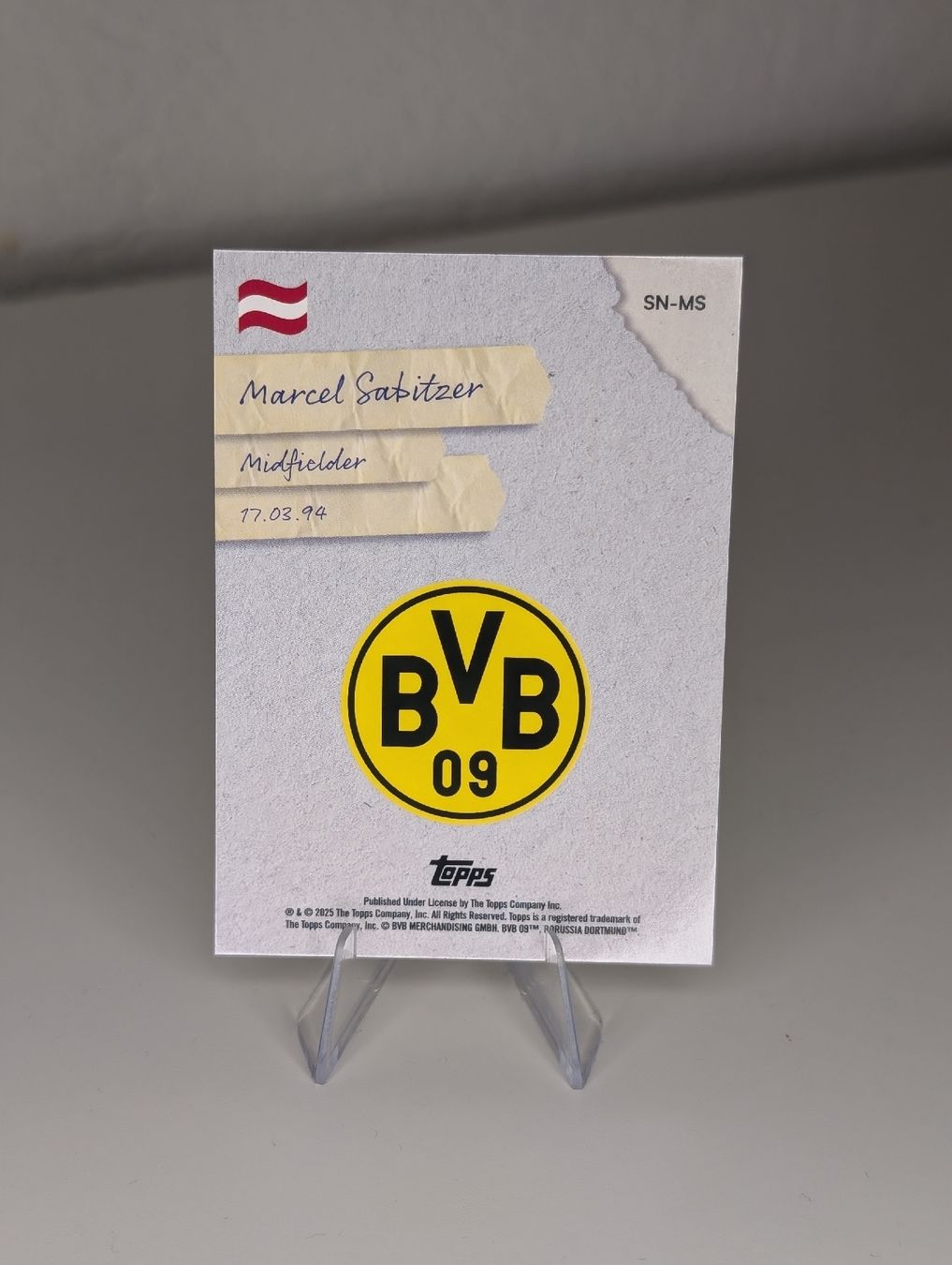 Topps Carte collezionabili: Marcel Sabitzer 59/75 BVB Dortmund Topps BVB Focus – Nuovo (secondo la descrizione) da Hunzenschwil venduto da BRPCards 2