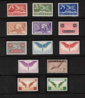Flugpost F3 - F15 glattes Papier * mit Falz