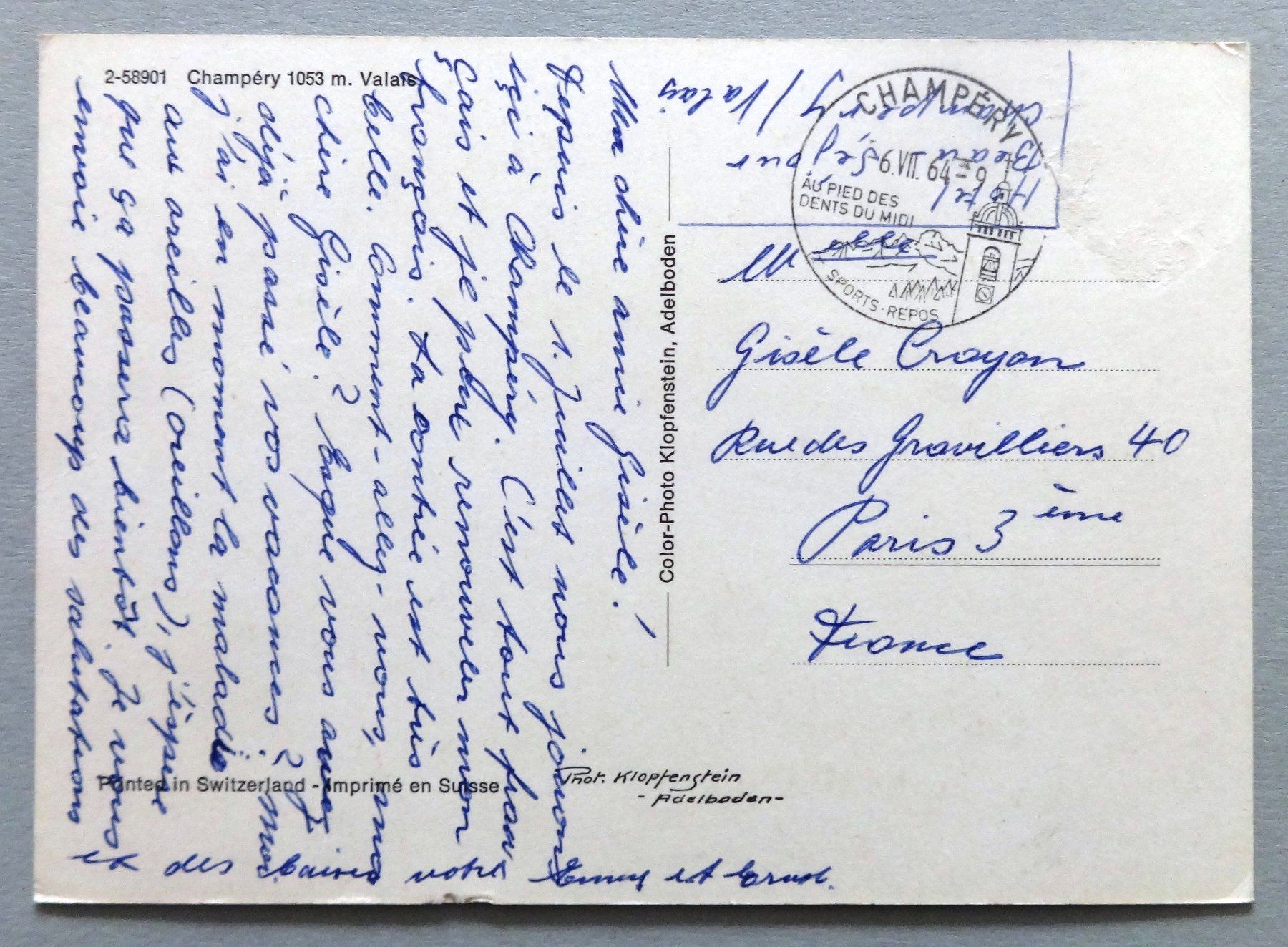 Cartes postales: Champéry 1053 m – Défectueux à Fétigny par Billy2miny 1