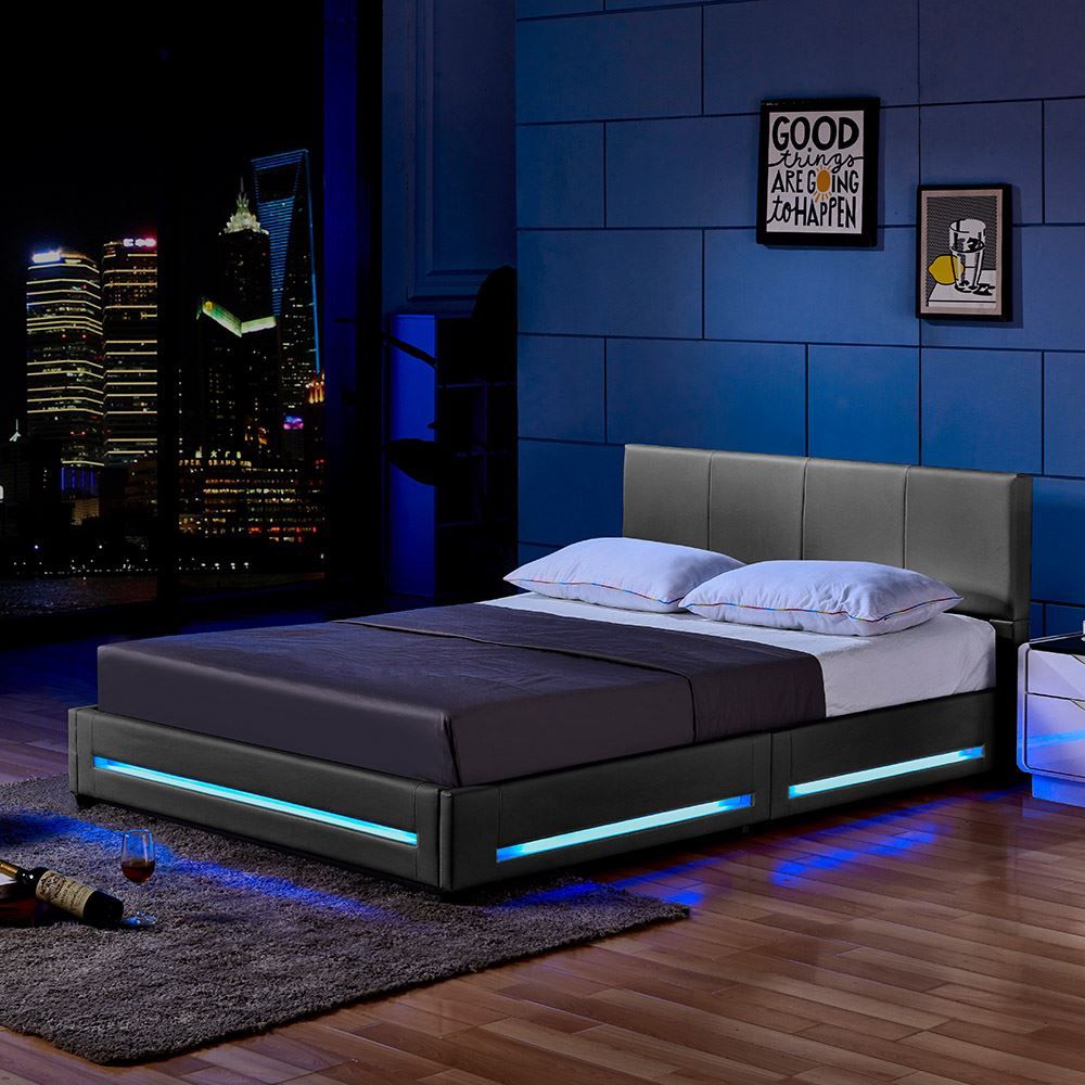 Letti: 20561 - LED Bett 140x200 ASTEROID - Dunkelgrau – Nuovo e nell'imballaggio originale da Wallenwil venduto da toesstal-vertrieb