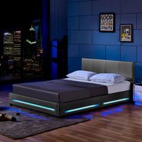 20561 - LED Bett 140x200 ASTEROID - Dunkelgrau