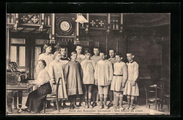 Cartes postales: Lausanne, Asile des Aveugles, une lecon  – D'occasion à Berlin par bartko-reher