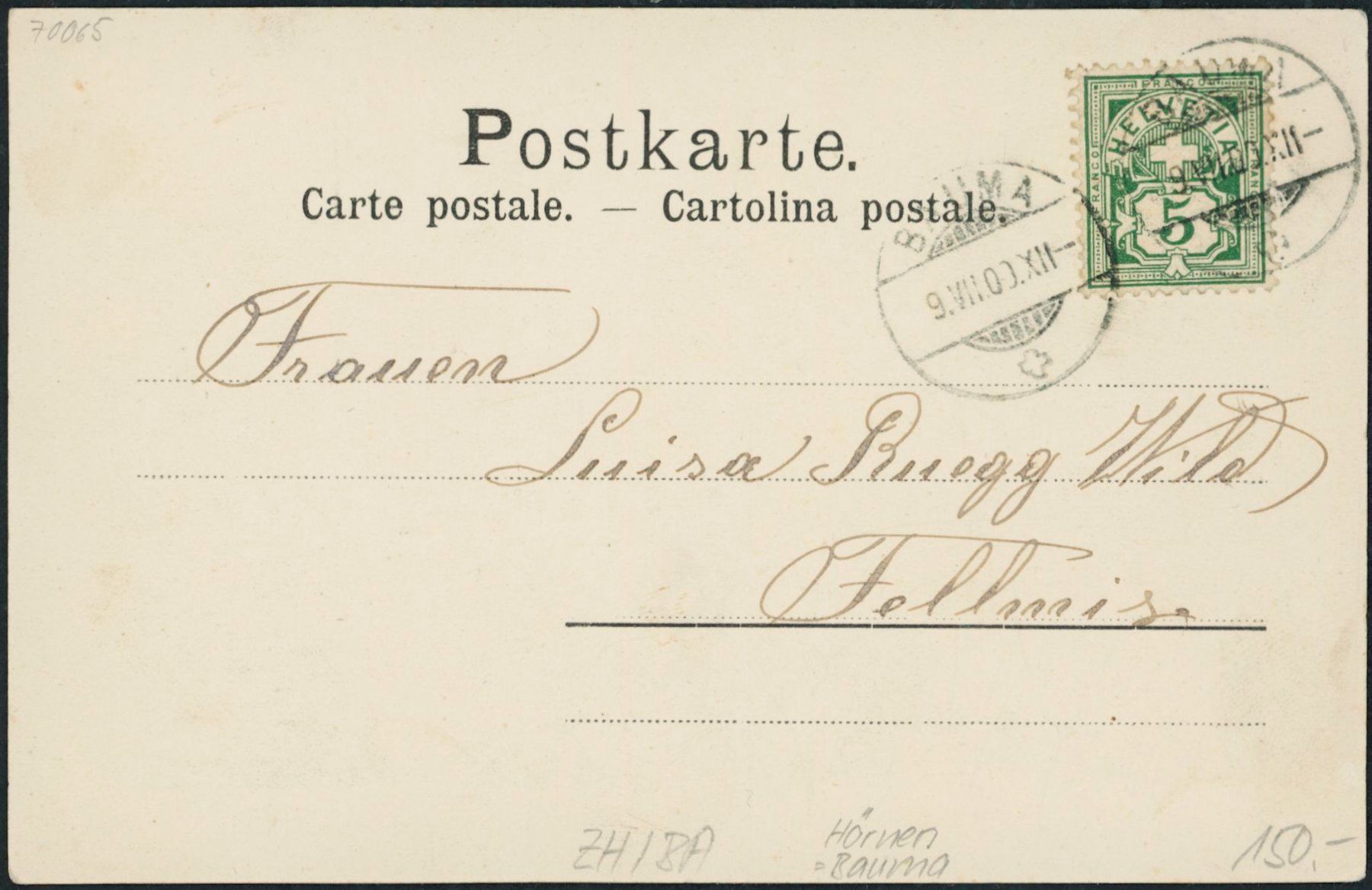 Cartoline postali: ZH Hörnen - Bauma – Usato da Schindellegi venduto da leecollect 1