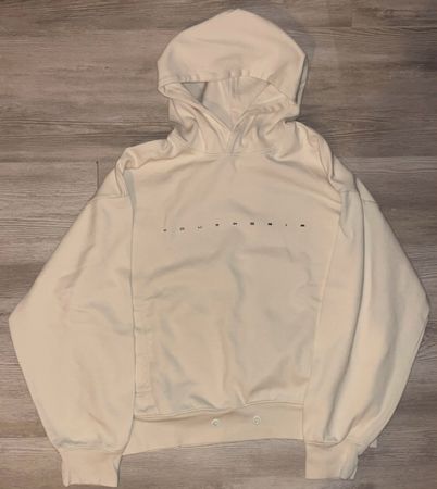 Sweat à capuche blanc crème 