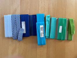 Schrägband-Set: Blau, Grün, Türkis