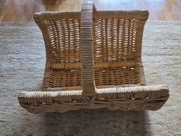 Kaminholzkorb aus Rattan hell guter Zustand