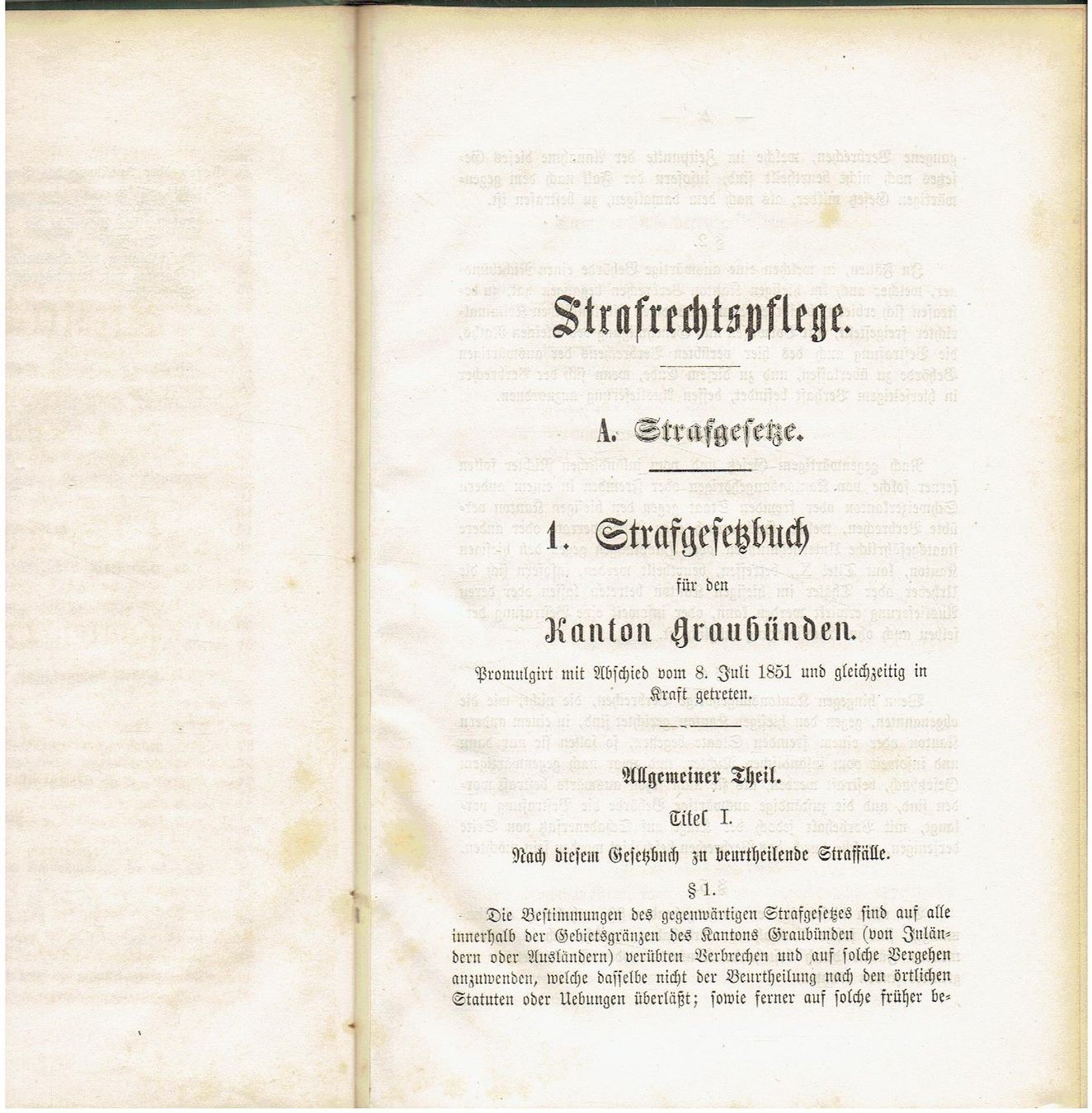 Libri: Gesetzessammlung des Kantons Graubünden 1864 – Usato da Flims - Dorf venduto da Stagediver 4