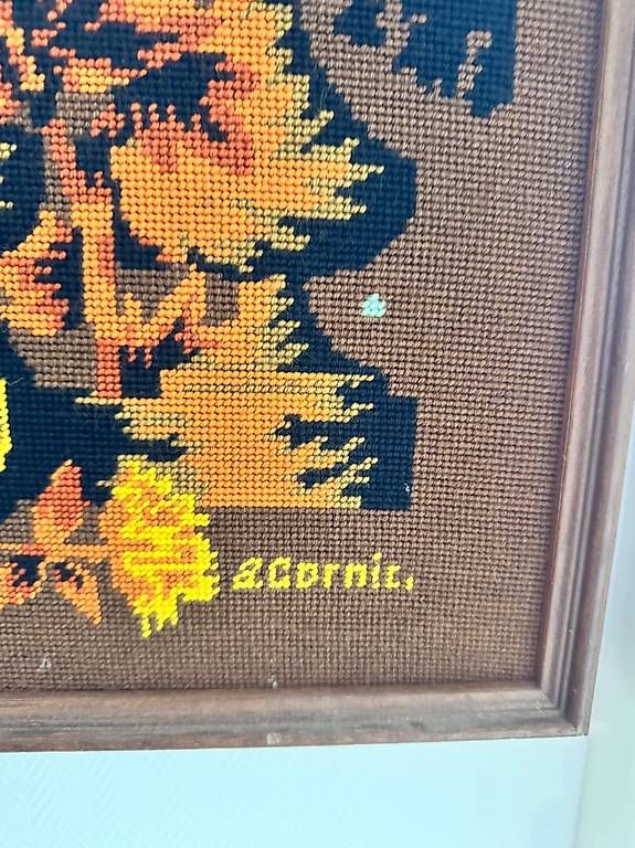 Dischi in vinile: Vintage Needlepoint Tapestry "Le Paon" by Alain Cornic  – Usato da Genève venduto da bau_jy7x 1