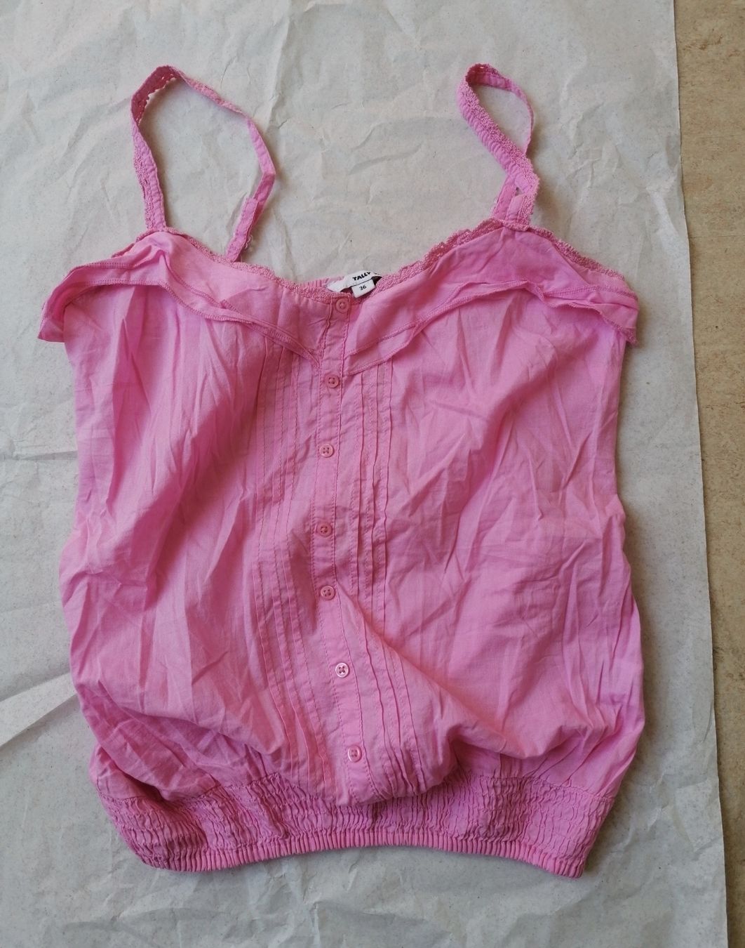 Top: Rosa Sommer Top aus Baumwolle, Gr.S – Usato da Klingnau venduto da vollmond36 3